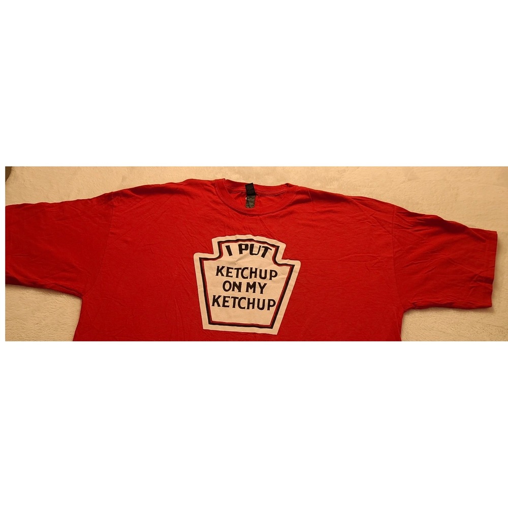 M&O Gold Men's XXL Red I Put Ketchup On My Ketchup Graphic TShirt Funny Food Tee - Picture 13 of 14